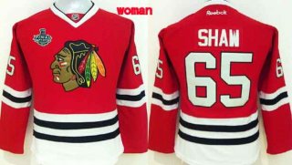 Women's Chicago Blackhawks #65 Andrew Shaw 2015 Stanley Cup Red Jersey