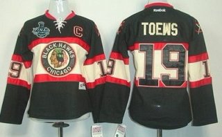 Women's Chicago Blackhawks #19 Jonathan Toews 2015 Stanley Cup Black Third Jersey