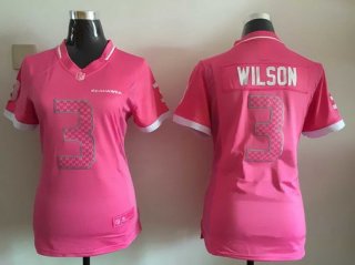 Women's Seattle Seahawks #3 Russell Wilson Pink Bubble Gum 2015 NFL Jersey