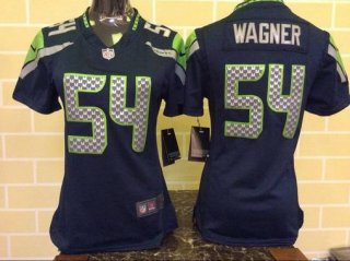 Women's Seattle Seahawks #54 Bobby Wagner Navy Blue Team Color NFL Nike Game Jersey