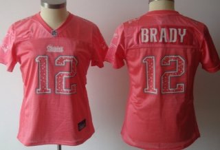 New England Patriots #12 Brady Pink Womens Sweetheart Jersey