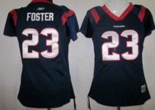Houston Texans #23 Arian Foster Blue Womens Field Flirt Fashion Jersey