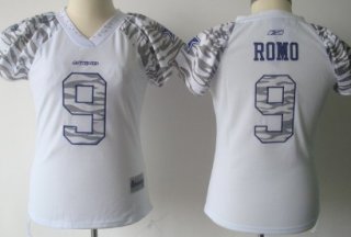 Dallas Cowboys #9 Tony Romo White Womens Zebra Field Flirt Fashion Jersey