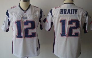 New England Patriots #12 Tom Brady White Womens Jersey