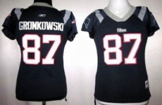 New England Patriots #87 Rob Gronkowski Blue Womens Field Flirt Fashion Jersey