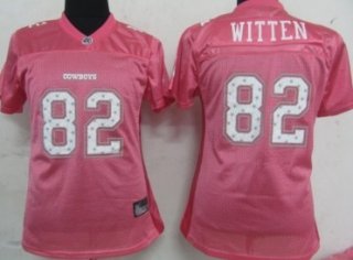 Dallas Cowboys #82 Jason Witten Pink Star Struck Fashion Womens Jersey