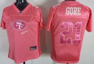 San Francisco 49ers #21 Frank Gore 2011 Pink Stitched Womens Jersey