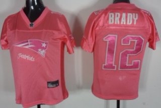 New England Patriots #12 Tom Brady 2011 Pink Stitched Womens Jersey