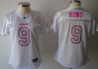 Dallas Cowboys #9 Tony Romo White Star Struck Fashion Womens Jersey