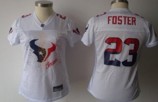Houston Texans #23 Arian Foster White Fem Fan Womens Jersey
