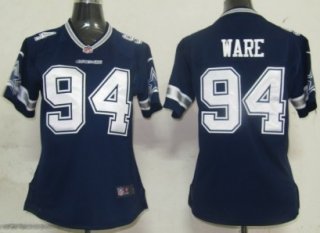 Nike Dallas Cowboys #94 DeMarcus Ware Blue Game Womens Jersey
