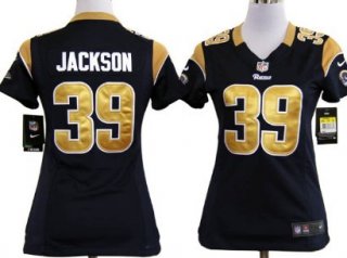 Nike St. Louis Rams #39 Steven Jackson Navy Blue Game Womens Jersey