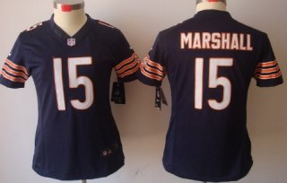 Nike Chicago Bears #15 Brandon Marshall Blue Limited Womens Jersey