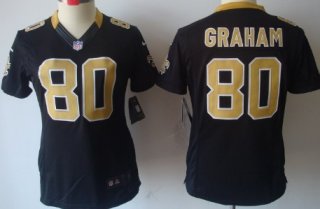 Nike New Orleans Saints #80 Jimmy Graham Black Limited Womens Jersey