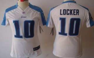 Nike Tennessee Titans #10 Jake Locker White Limited Womens Jersey