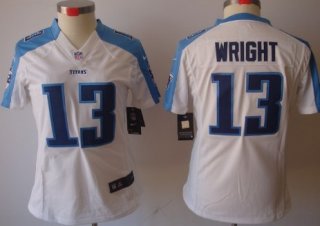 Nike Tennessee Titans #13 Kendall Wright White Limited Womens Jersey