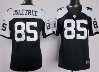 Nike Dallas Cowboys #85 Kevin Ogletree Blue Thanksgiving Game Womens Jersey