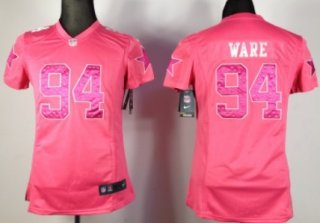 Nike Dallas Cowboys #94 DeMarcus Ware Pink Sweetheart Diamond Womens Jersey