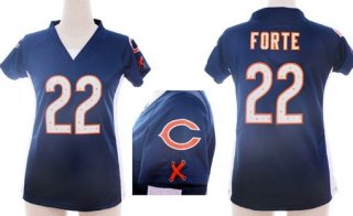 Nike Chicago Bears #22 Matt Forte 2012 Blue Womens Draft Him II Top Jersey