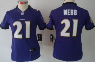 Nike Baltimore Ravens #21 Lardarius Webb Purple Limited Womens Jersey