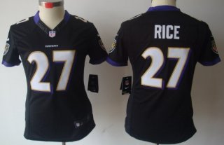 Nike Baltimore Ravens #27 Ray Rice Black Limited Womens Jersey