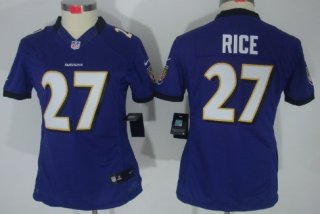Nike Baltimore Ravens #27 Ray Rice Purple Limited Womens Jersey