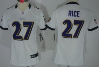 Nike Baltimore Ravens #27 Ray Rice White Limited Womens Jersey