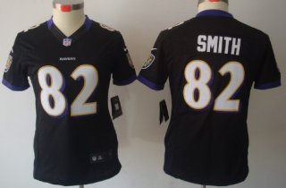 Nike Baltimore Ravens #82 Torrey Smith Black Limited Womens Jersey