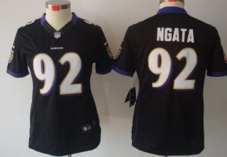 Nike Baltimore Ravens #92 Haloti Ngata Black Limited Womens Jersey