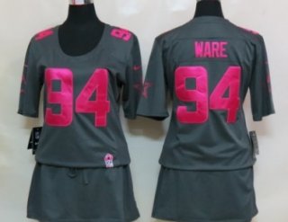 Nike Dallas Cowboys #94 DeMarcus Ware Breast Cancer Awareness Gray Womens Jersey