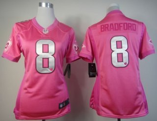 Nike St. Louis Rams #8 Sam Bradford Pink Love Womens Jersey
