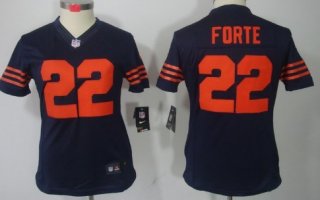 Nike Chicago Bears #22 Matt Forte Blue With Orange Limited Womens Jersey