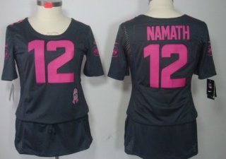 Nike New York Jets #12 Joe Namath Breast Cancer Awareness Gray Womens Jersey