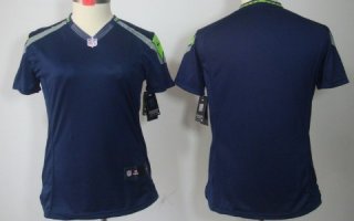 Nike Seattle Seahawks Blank Navy Blue Limited Womens Jersey