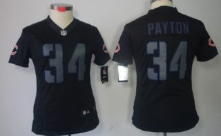 Nike Chicago Bears #34 Walter Payton Black Impact Limited Womens Jersey