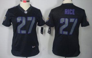 Nike Baltimore Ravens #27 Ray Rice Black Impact Limited Womens Jersey