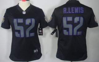 Nike Baltimore Ravens #52 Ray Lewis Black Impact Limited Womens Jersey