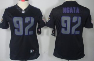 Nike Baltimore Ravens #92 Haloti Ngata Black Impact Limited Womens Jersey