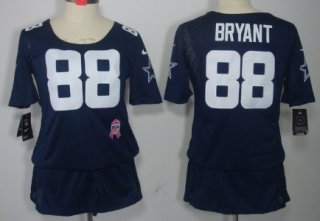 Nike Dallas Cowboys #88 Dez Bryant Breast Cancer Awareness Navy Blue Womens Jersey