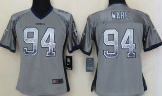 Nike Dallas Cowboys #94 DeMarcus Ware Drift Fashion Gray Womens Jersey