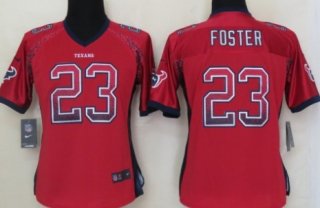 Nike Houston Texans #23 Arian Foster Drift Fashion Red Womens Jersey