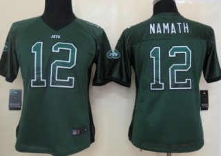 Nike New York Jets #12 Joe Namath Drift Fashion Green Womens Jersey
