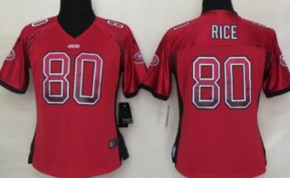Nike San Francisco 49ers #80 Jerry Rice Drift Fashion Red Womens Jersey