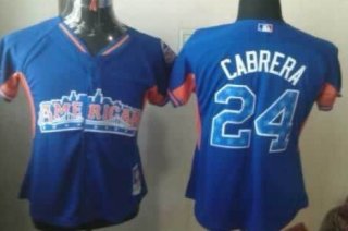 Detroit Tigers #24 Miguel Cabrera 2013 All-Star Blue Womens Jersey