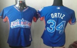 Boston Red Sox #34 David Ortiz 2013 All-Star Blue Womens Jersey