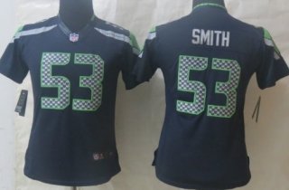 Nike Seattle Seahawks #53 Malcolm Smith Navy Blue Limited Womens Jersey