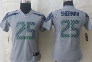 Nike Seattle Seahawks #25 Richard Sherman Gray Limited Womens Jersey