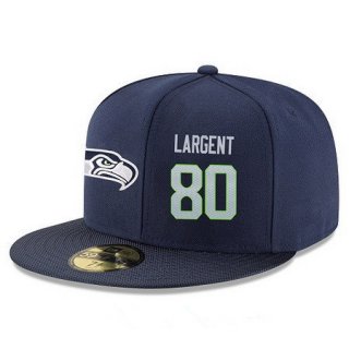 Seattle Seahawks #80 Steve Largent Snapback Cap NFL Player Navy Blue with Gray Number Stitched Hat