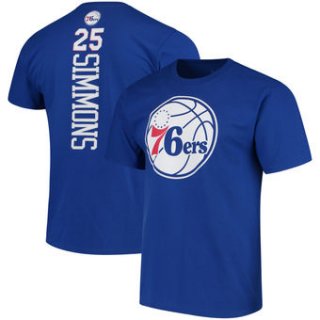 Men's Philadelphia 76ers 25 Ben Simmons Fanatics Branded Royal Backer Name & Number T-Shirt