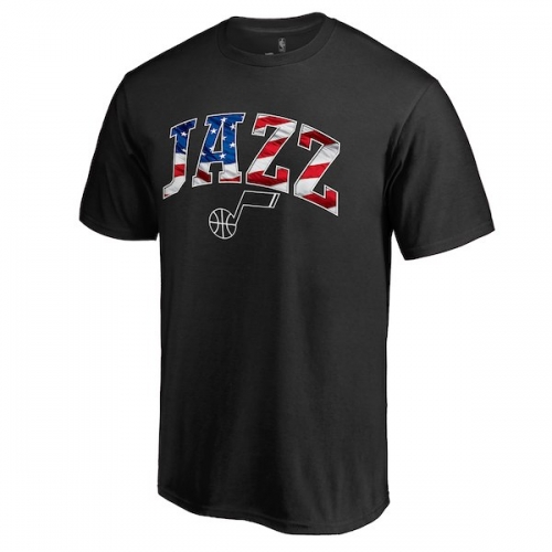 Men's Utah Jazz Black Banner Wave T-Shirt